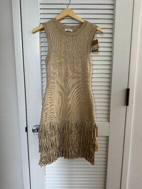Sandro Fringe Trim Mini Dress NWT